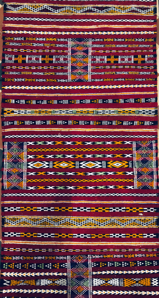 Handmade Berber Kilim Rug | Hallway | Vintage | Floor | Boho | Decorative