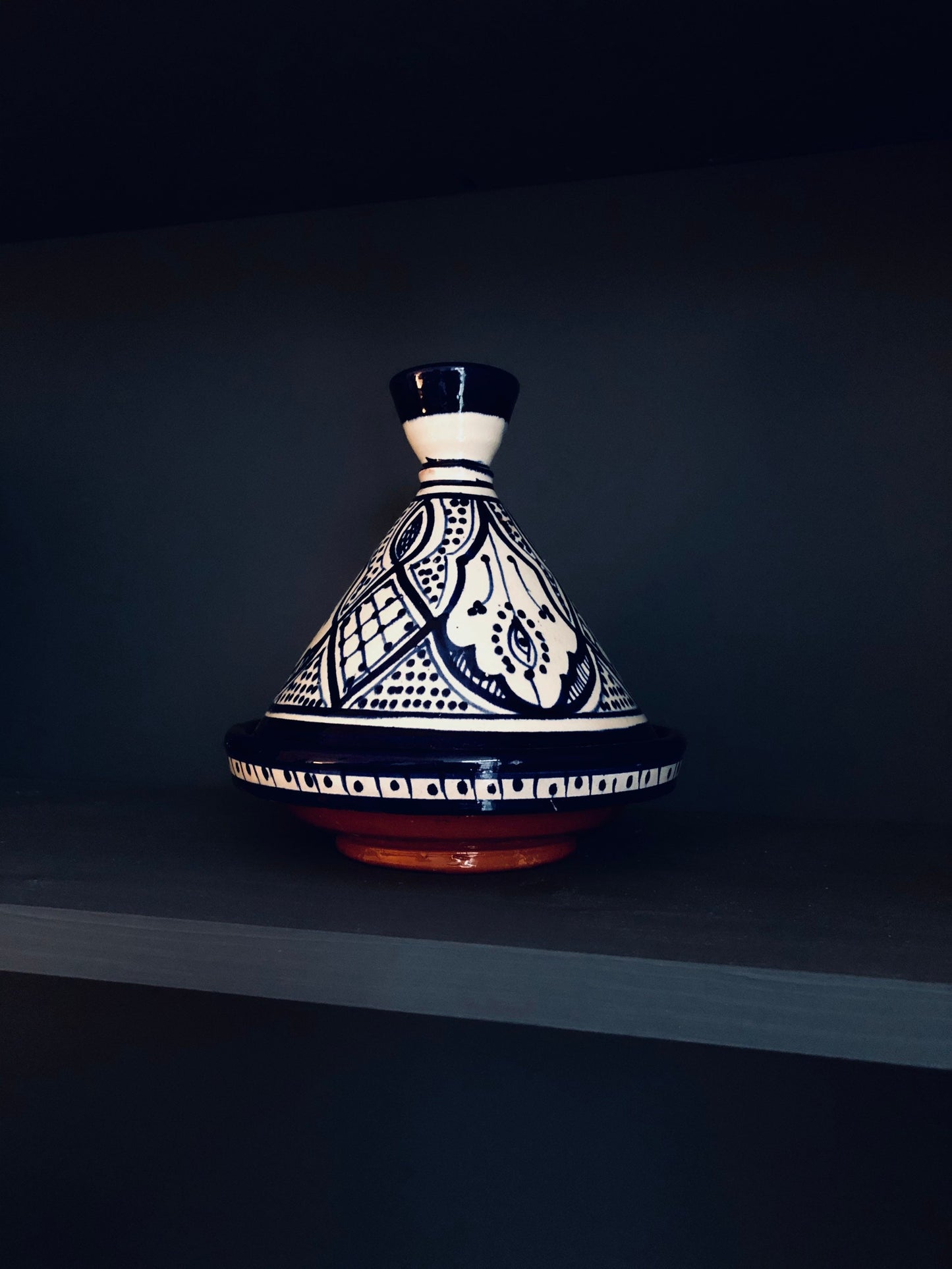 Handmade Moroccan Tagine - Blue and White - Authentic