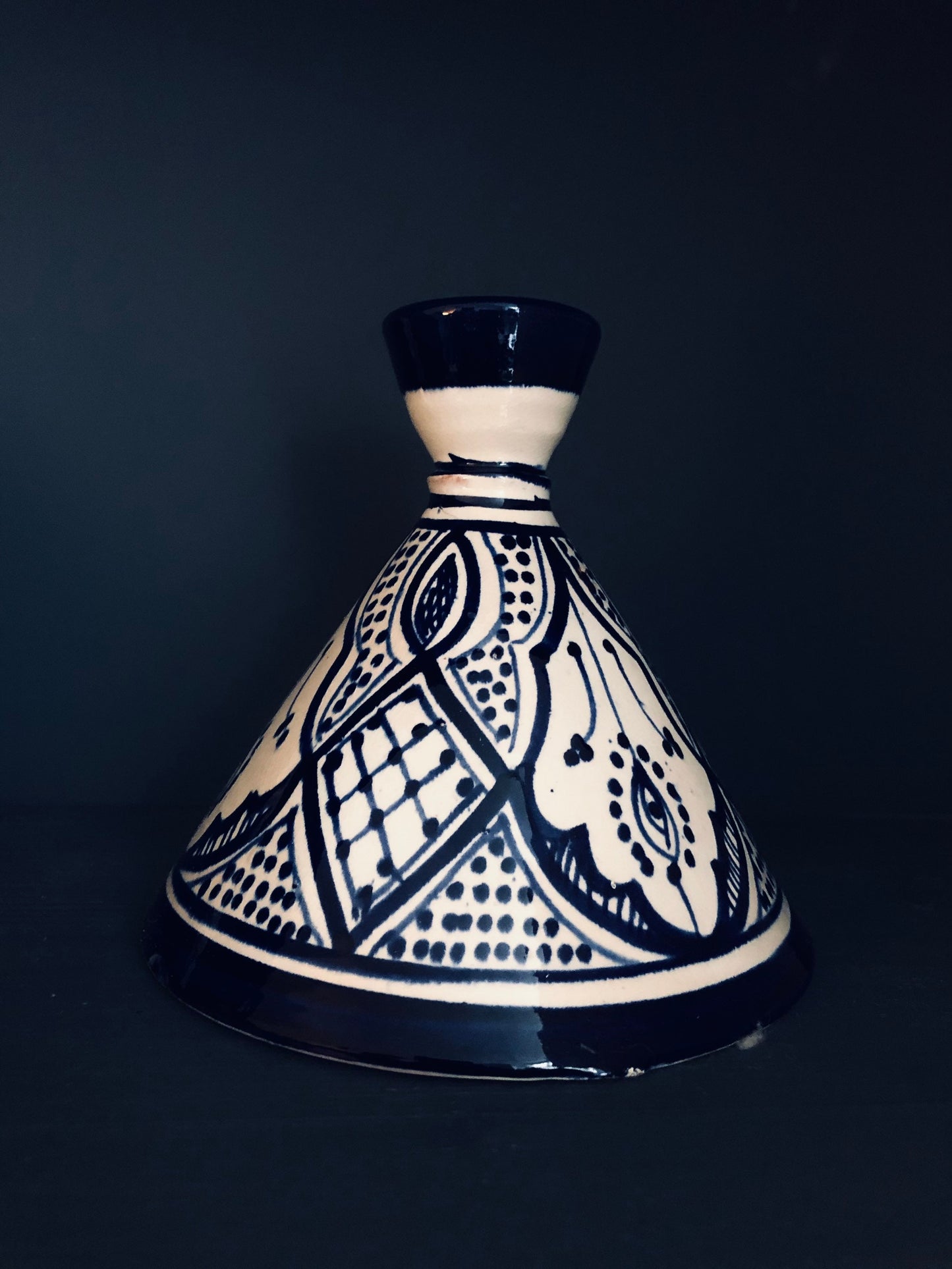 Handmade Moroccan Tagine - Blue and White - Authentic