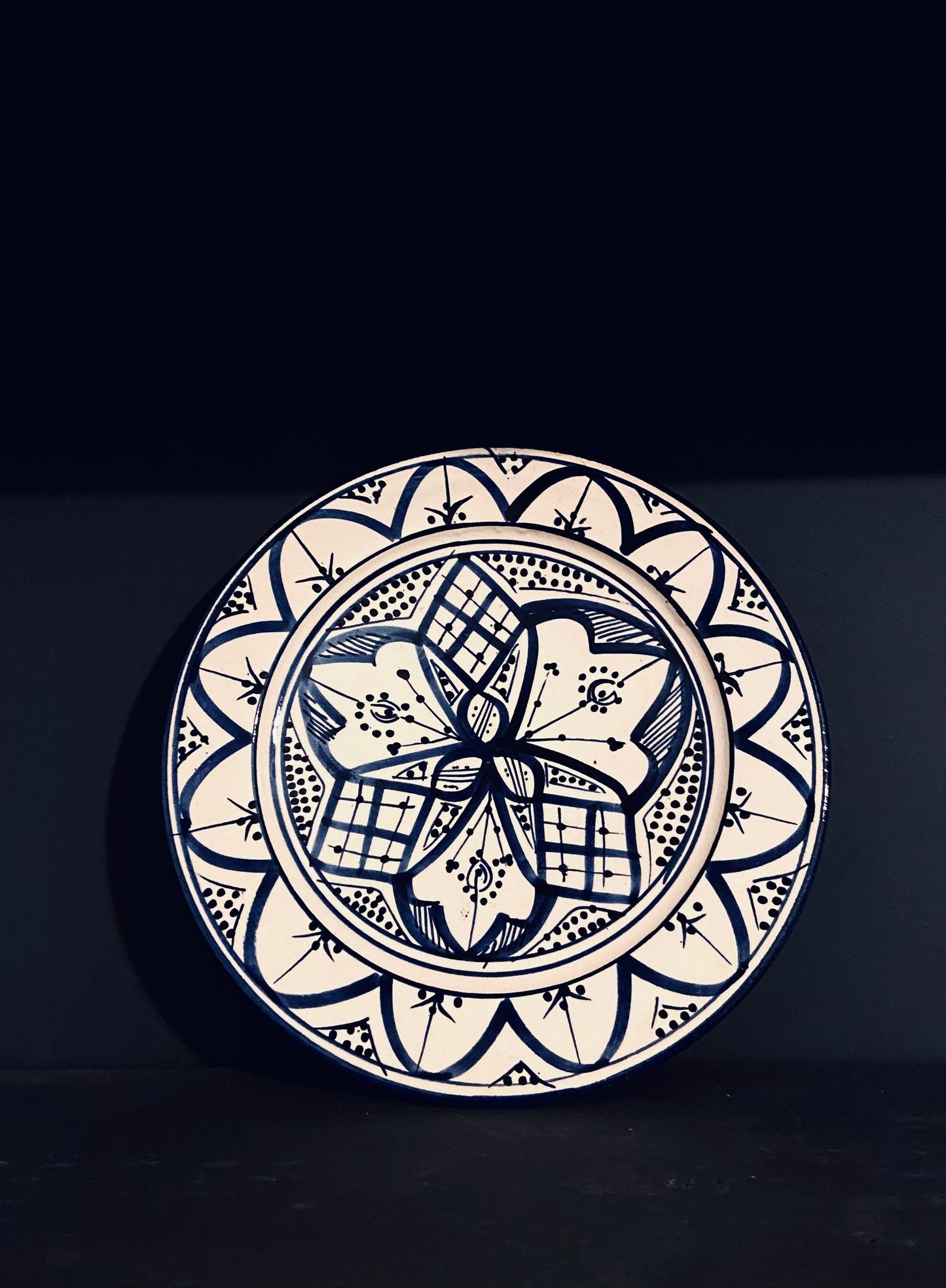 Handmade Traditional Moroccan Bowl - Blue and White