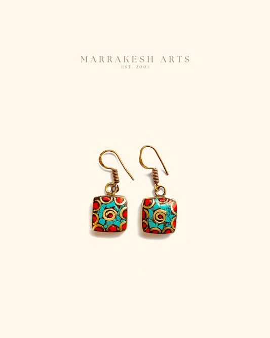 Handmade Moroccan Drop Earrings - Colourful Artisan Boho Jewellery