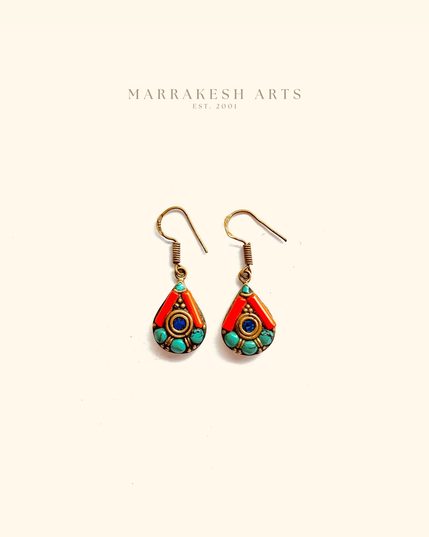 Handmade Moroccan Drop Earrings - Colourful Artisan Boho Jewellery