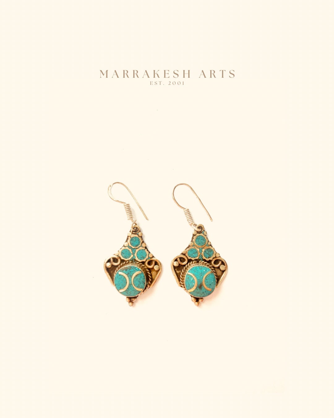 Handmade Moroccan Turquoise Earrings - Artisan Boho Jewellery